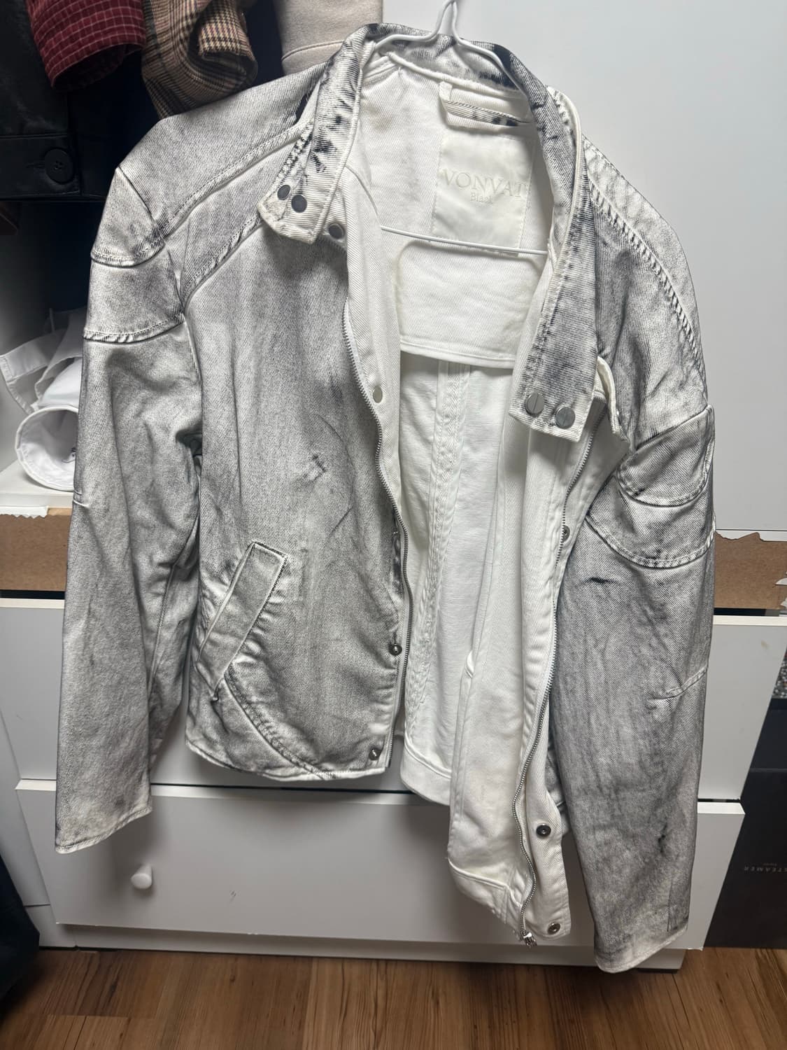 Padded Denim Biker Jacket 상품이미지4