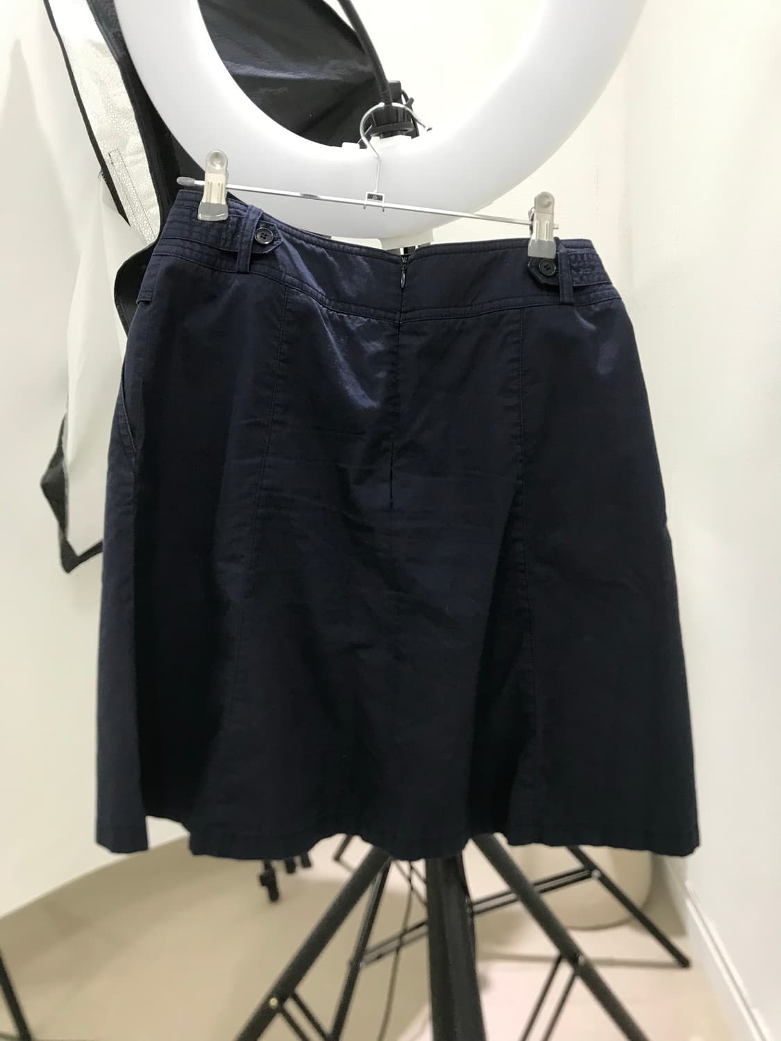 Hazzys navy belted basic midi skirt 상품이미지9