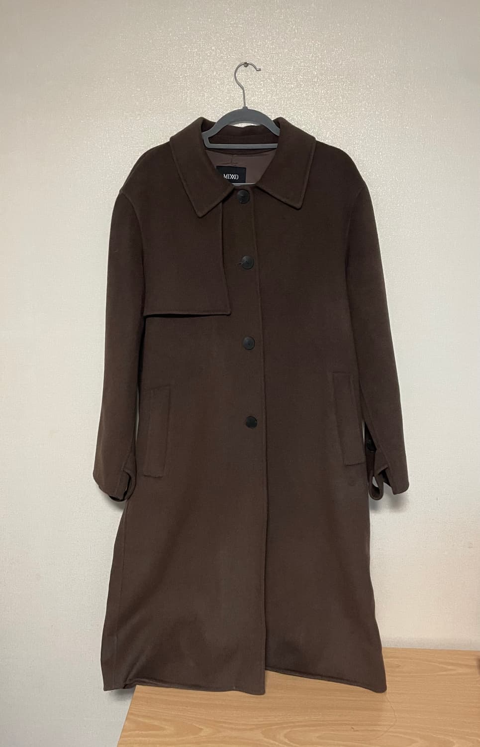 미쏘 핸드메이드 울 코트 브라운 상품이미지1