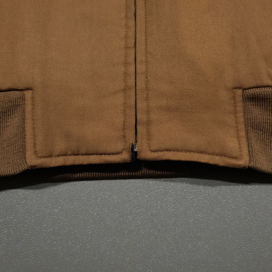 100 (L) 입생로랑 YSL 오버핏 브라운 울 블루종 봄버 자켓 카멜 상품이미지6