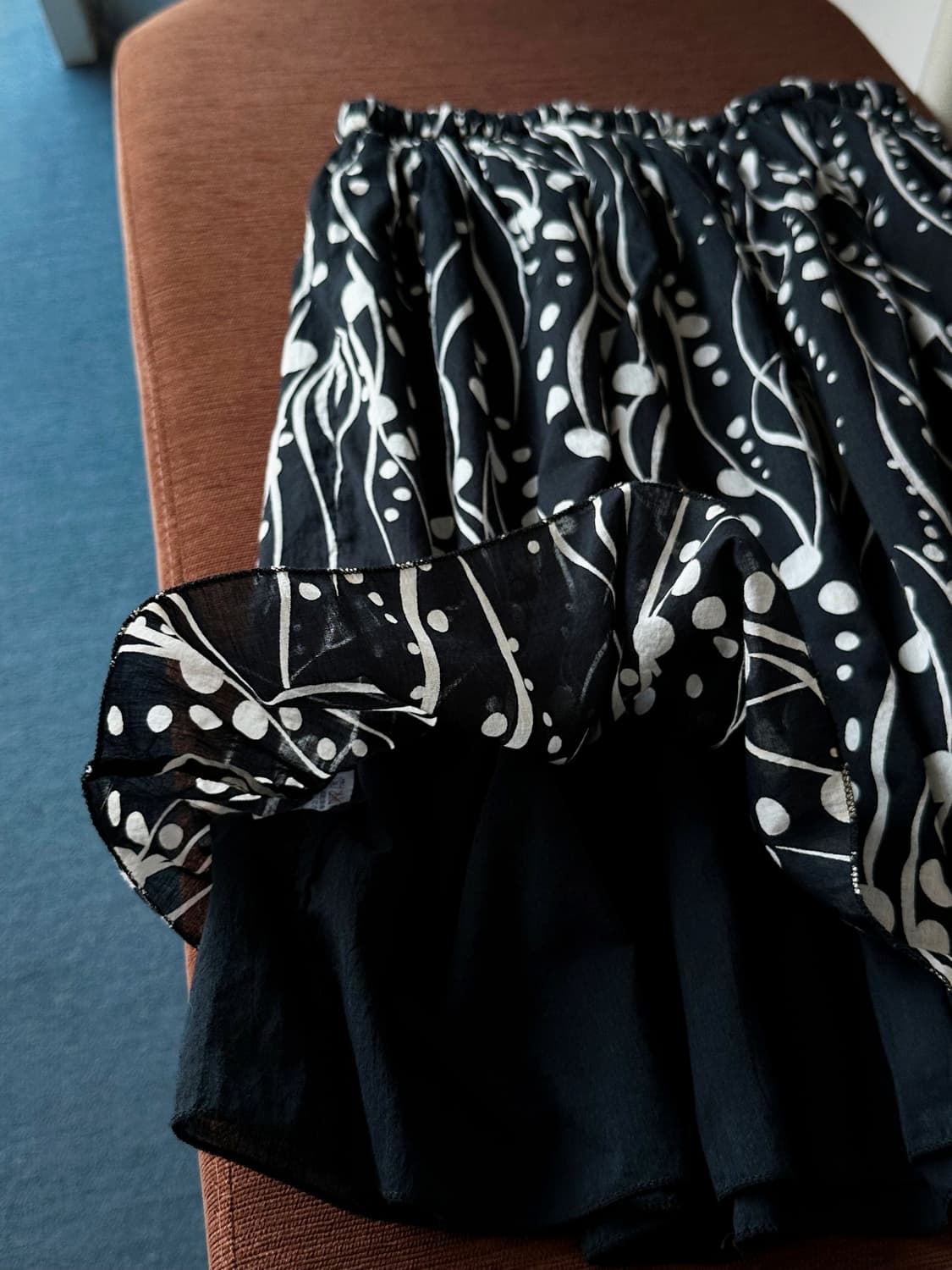Natural cotton design layered mid skirt 상품이미지8