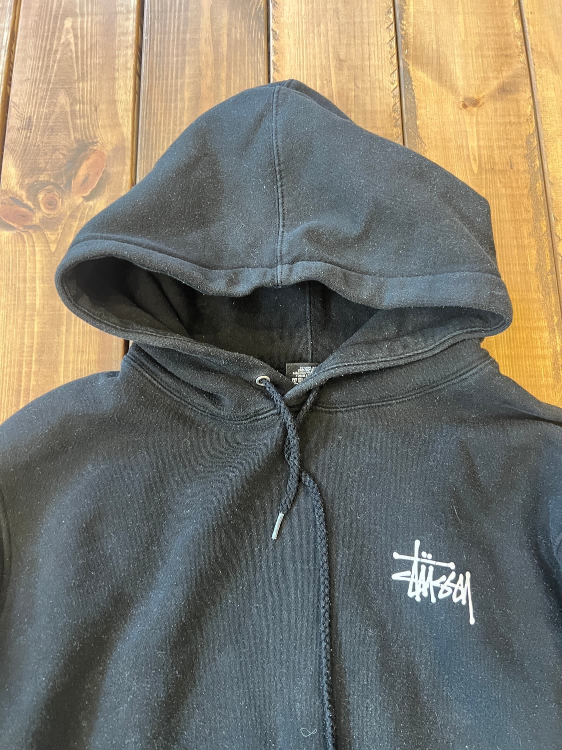 스투시 베이직 블랙 후드티 상품이미지7