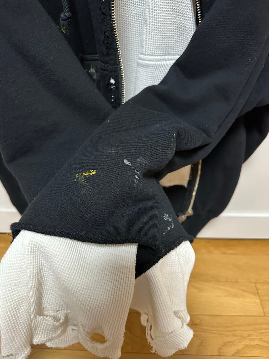 Ancellm_Zip Up Hoodie (Black) 상품이미지4