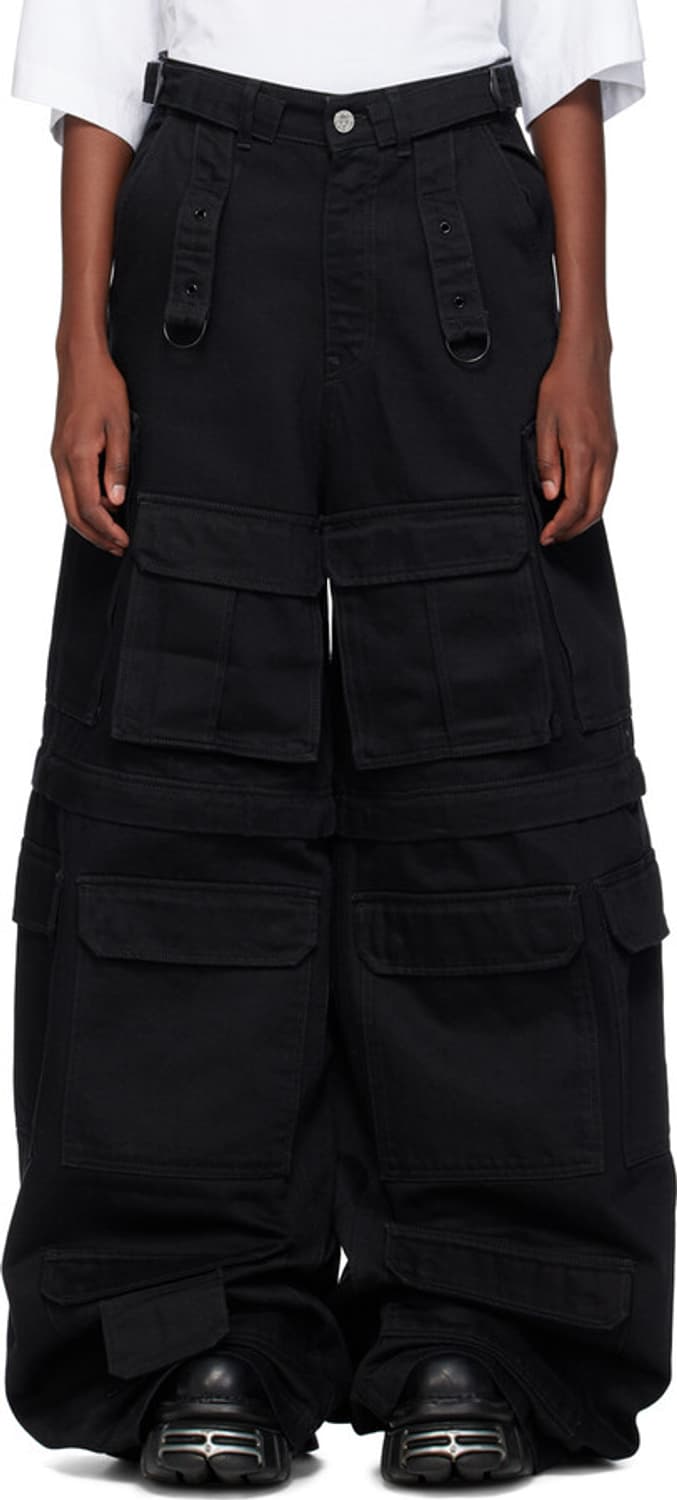 베트멍 멀티 포켓 카고 와이드 데님 팬츠 S 상품이미지3