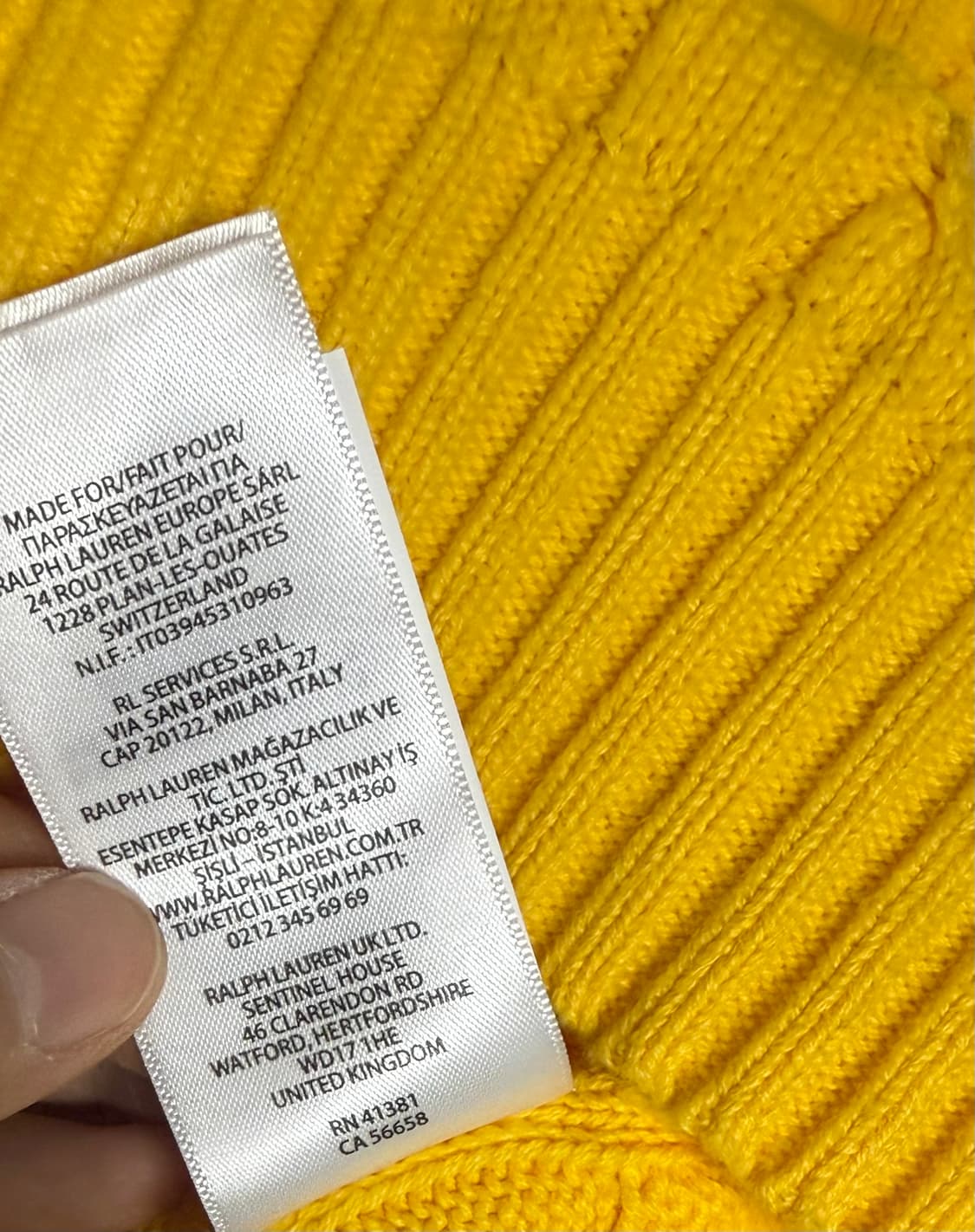 비타민 옐로우 • Polo 케이블 니트 L 상품이미지7
