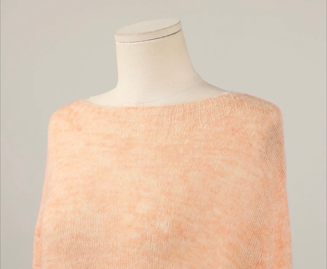 피치 오렌지 보카시 보트넥 울 니트 상품이미지2