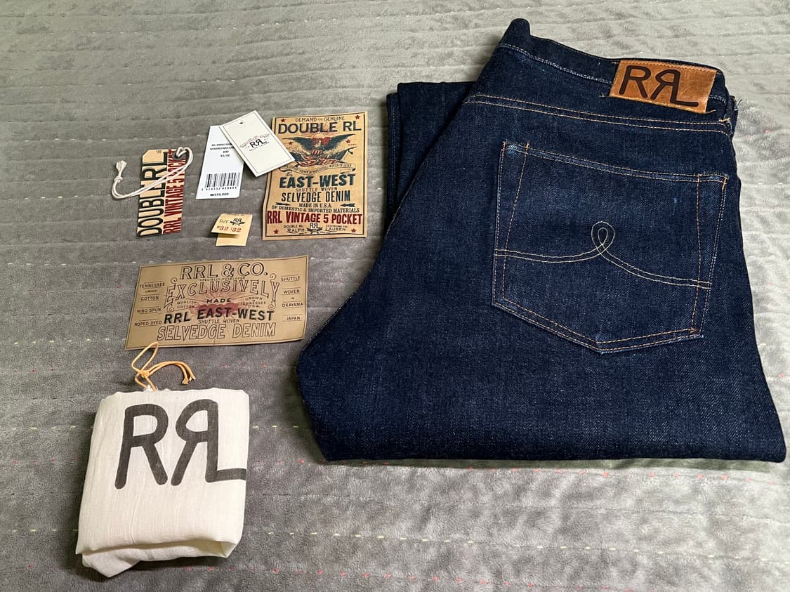 [32x32] RRL 빈티지 파이브포켓 이스트웨스트 셀비지 데님 상품이미지1