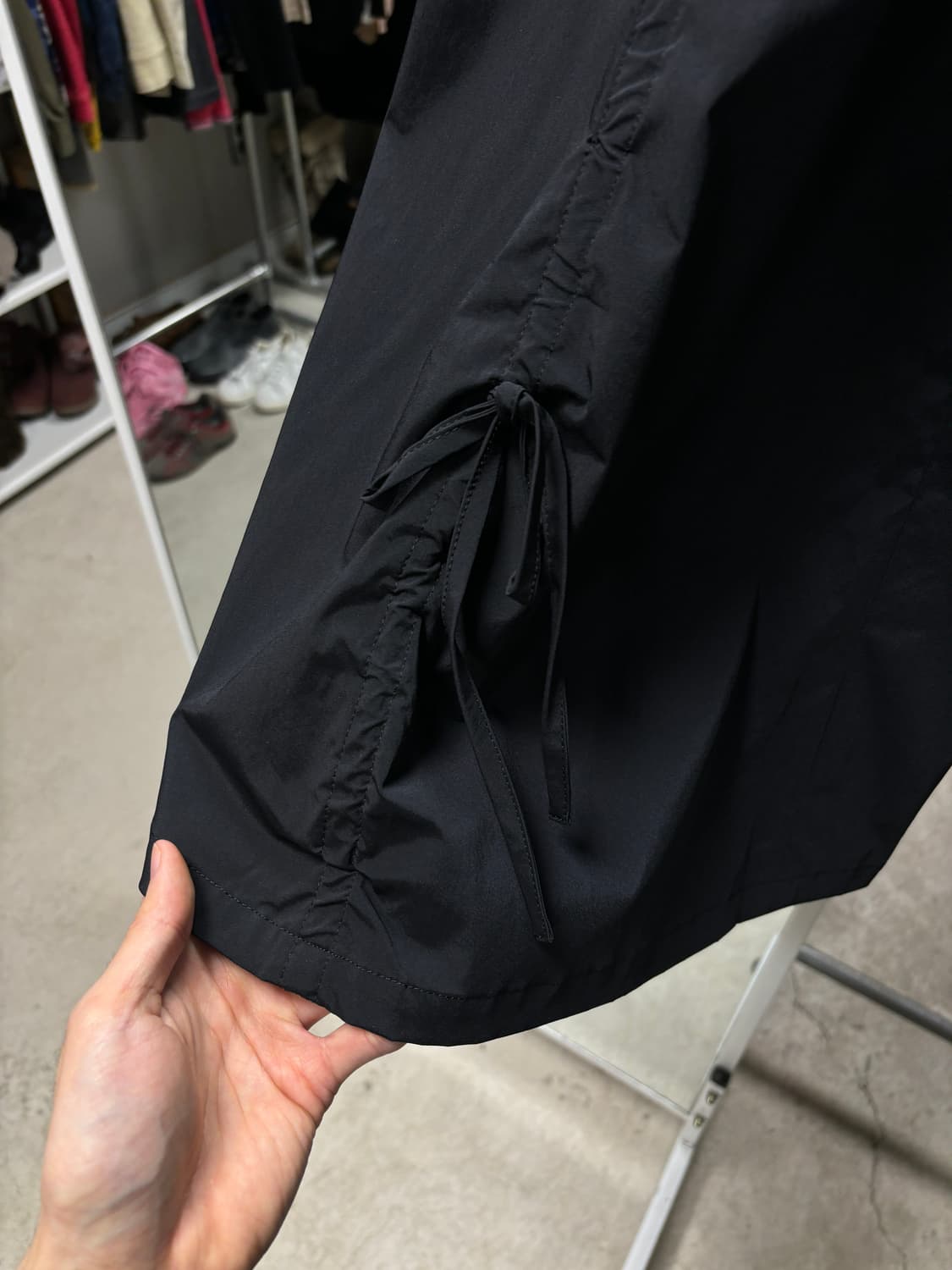 Grand succes 셔링 나일론 롱스커트 상품이미지3