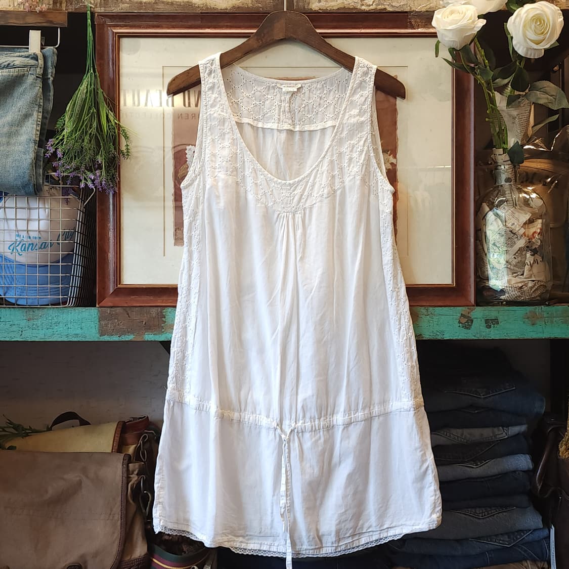 90s 빈티지 블라우스 화이트 프첸치 레이스 원피스 모리걸 42 상품이미지1