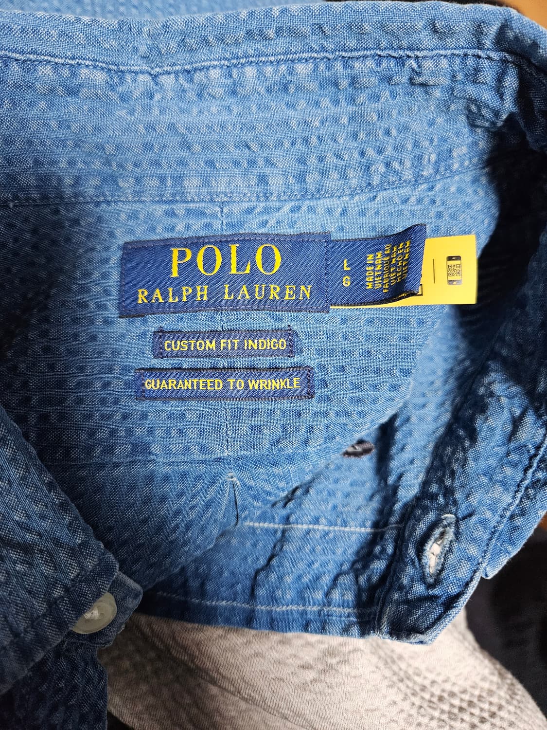 [L] 폴로 랄프로렌 인디고 시어서커 셔츠 상품이미지3