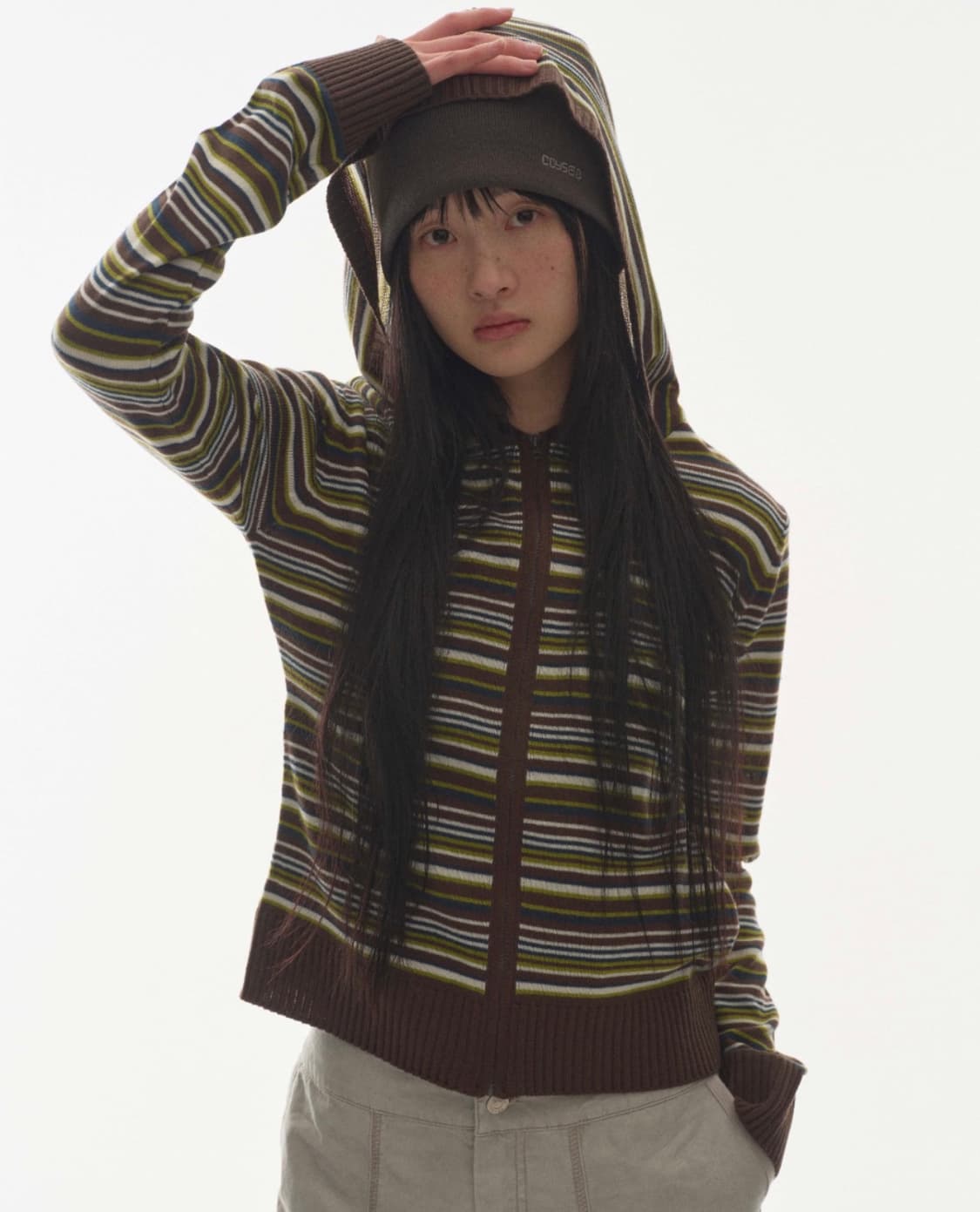 코이세이오 SOFT KNIT ZIP-UP STRIPE 상품이미지1