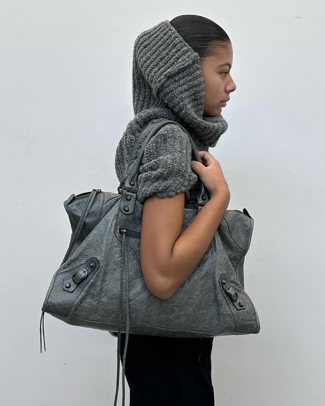 발렌시아가 시티백 라지 브라운 상품이미지9