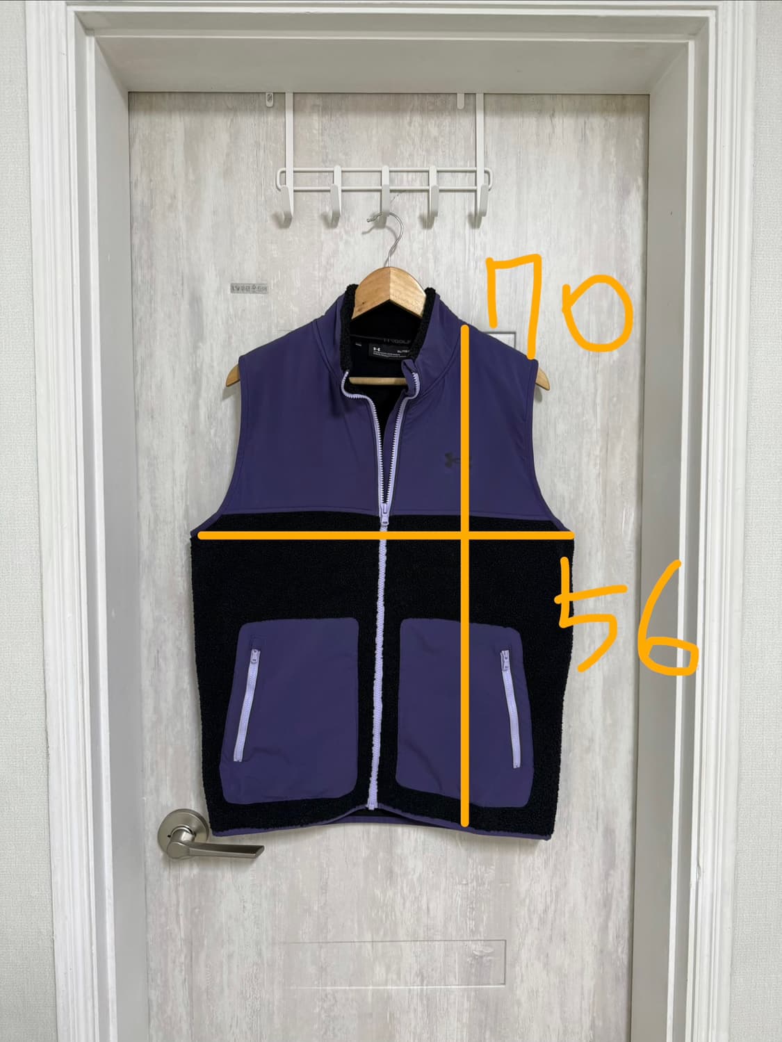 남성 XL / 언더아머 후리스 조끼 베스트 퍼플 상품이미지2