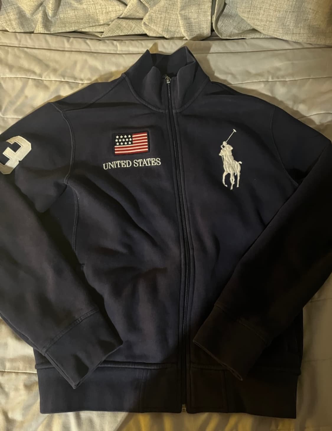 폴로 빅포니 성조기 집업 자켓 네이비 상품이미지1