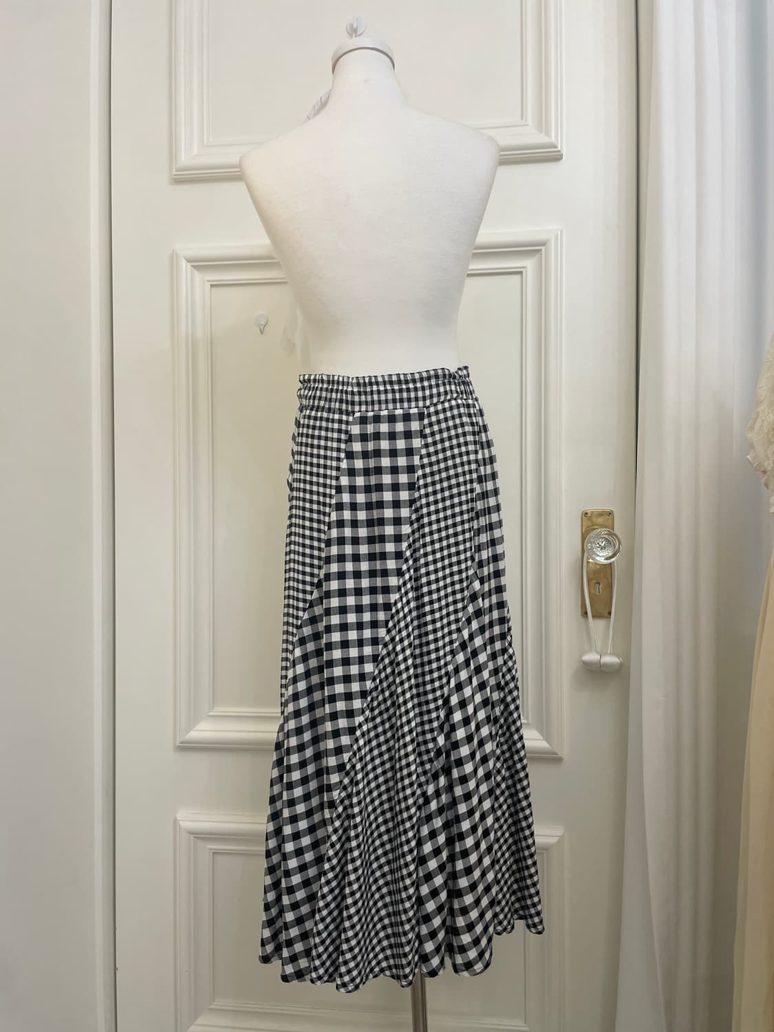 gingham check summer cotton banding sk 상품이미지3