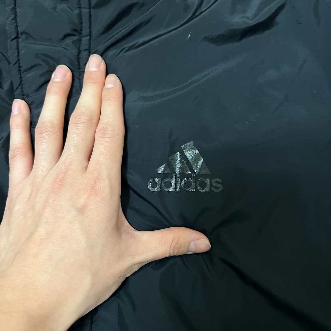 아디다스 빅로고 후드 경량 롱패딩 L/100  상품이미지3