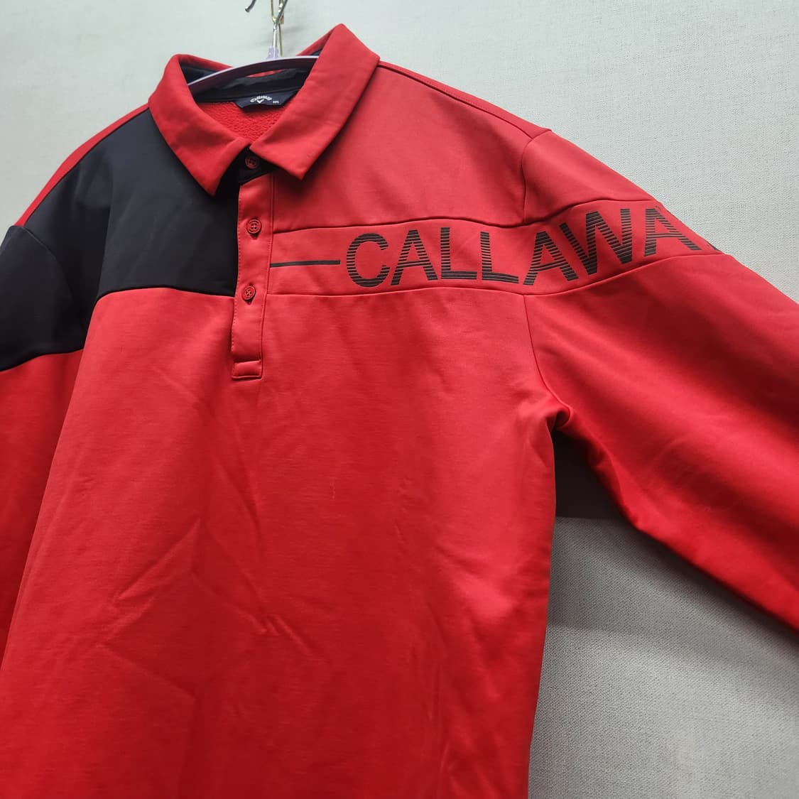 캘러웨이 레드/블랙 블록 카라 긴팔 105(L~XL) 상품이미지2