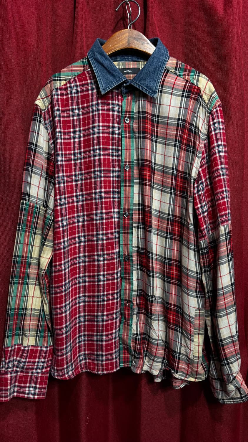 디젤 패치워크 셔츠남방 XL 상품이미지1