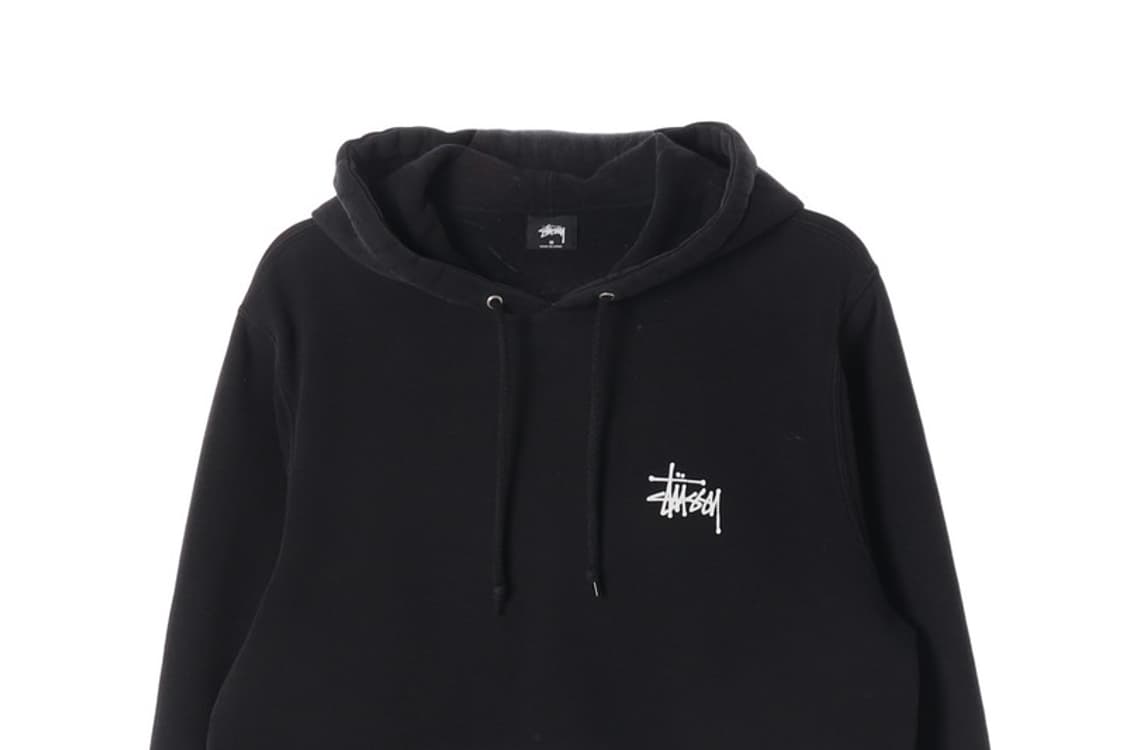 스투시 블랙 베이직 스무스 로고 후드티 M 상품이미지3