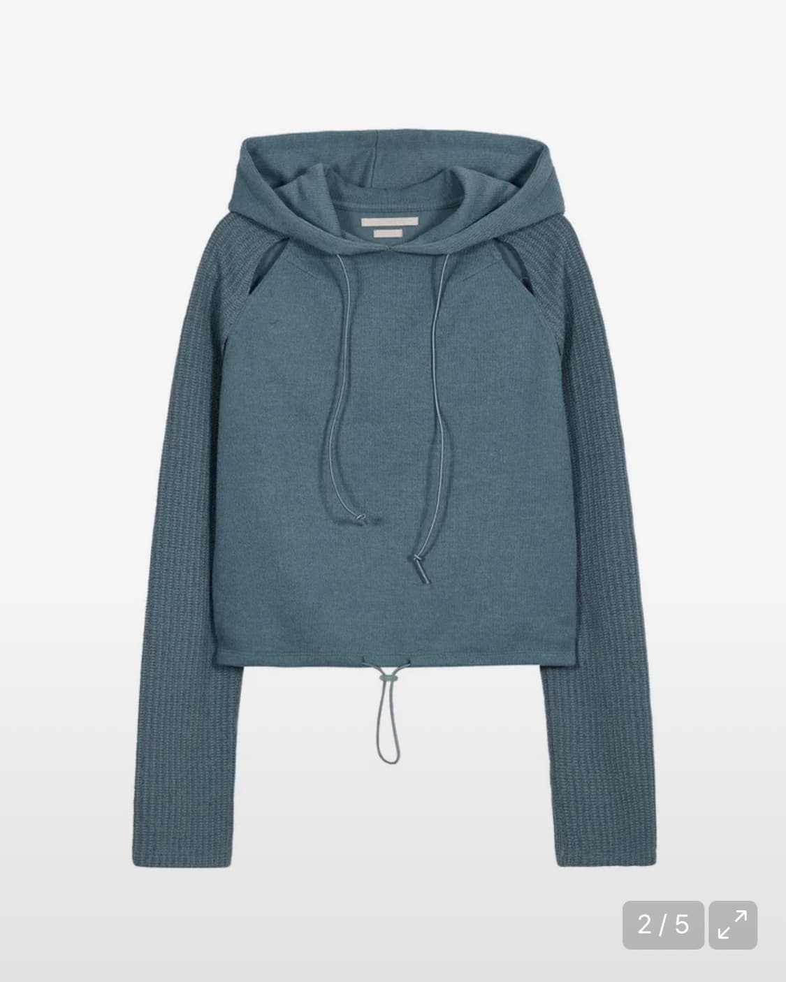 Knitted Side Slit Hoodie (스카이블루) 상품이미지1