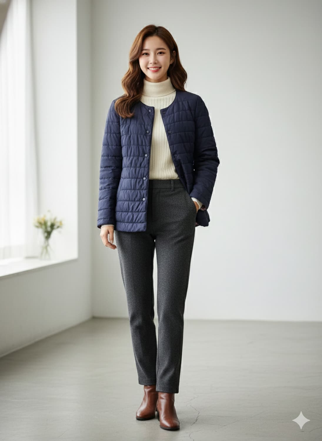 크로커다일 경량 패딩 네이비_95 상품이미지1