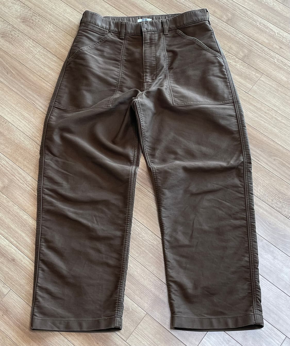 유니클로 U 와이드 치노 팬츠 브라운 상품이미지1