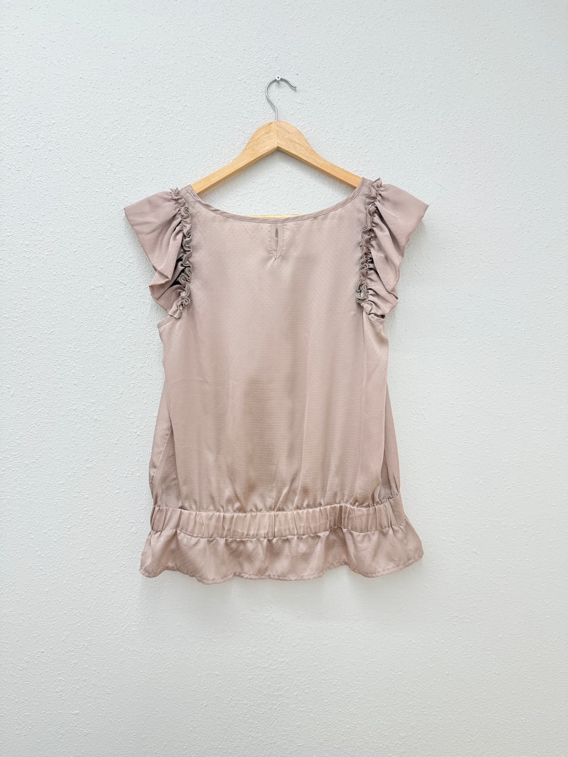 빈티지 핑크 도트 프릴 블라우스 상품이미지6