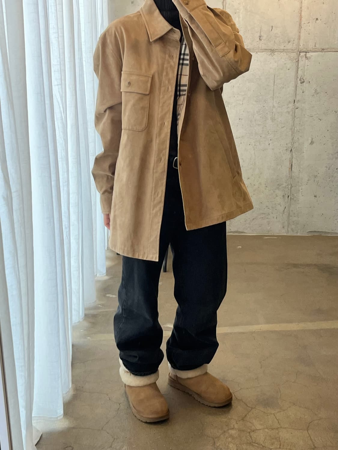 00s BURBERRY 버버리 스웨이드 자켓 브라운 상품이미지3