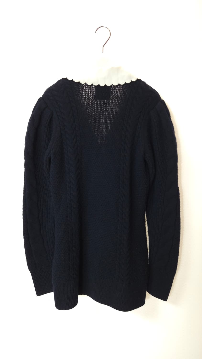 산드로 자수 카라 케이블 울 니트 가디건  1 사이즈 상품이미지8