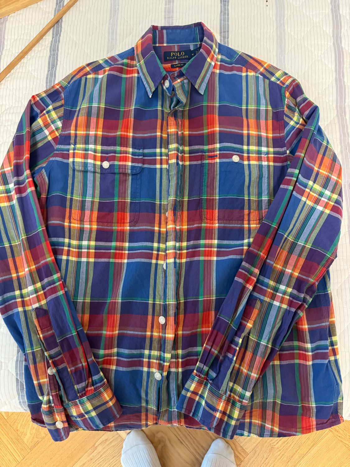 폴로 랄프로렌 마드라스 체크 셔츠 M 큐알정품 상품이미지1