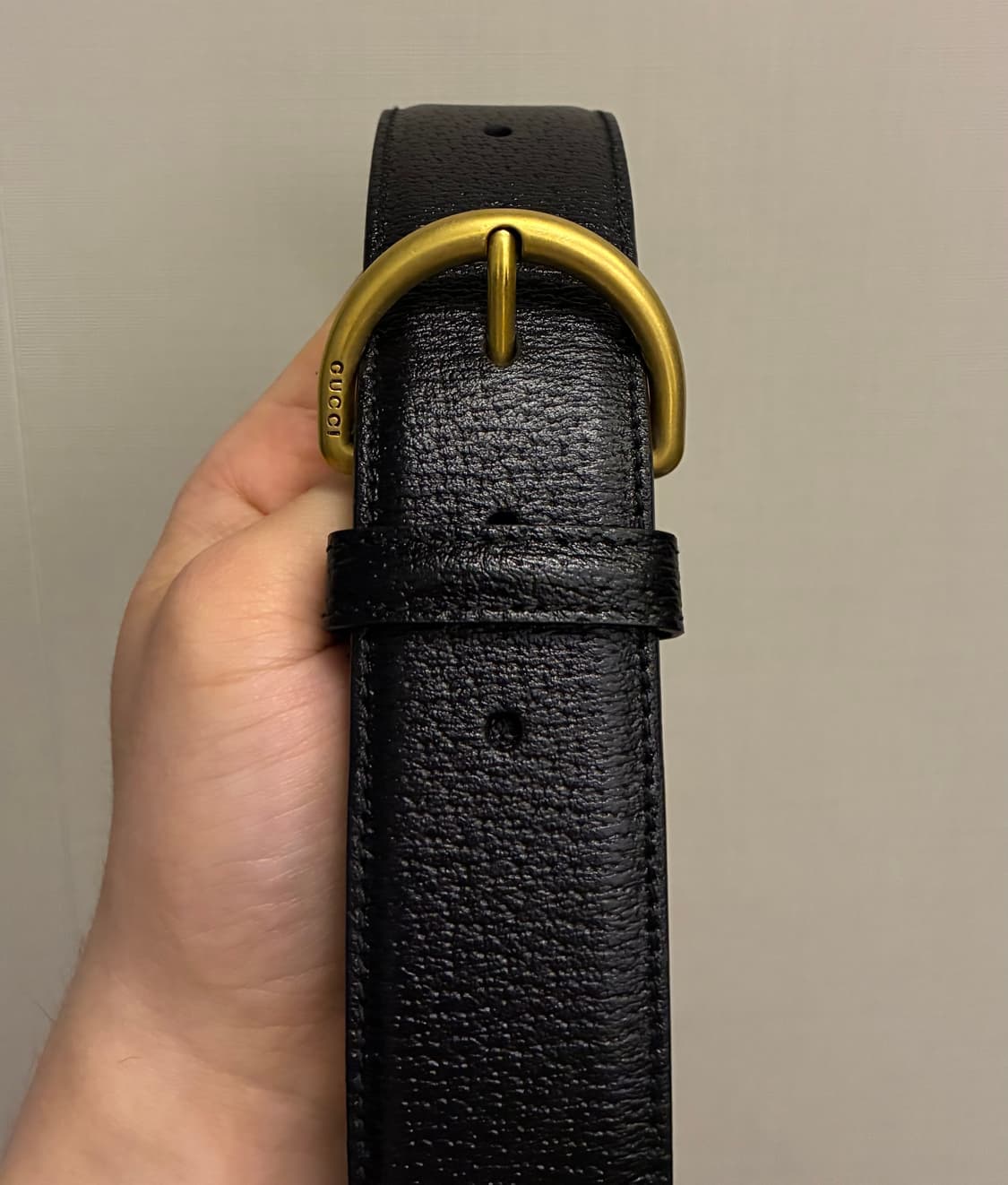 (S/80)GUCCI 구찌 그레인 레더 G버클 가죽벨트 블랙 우먼스 상품이미지7