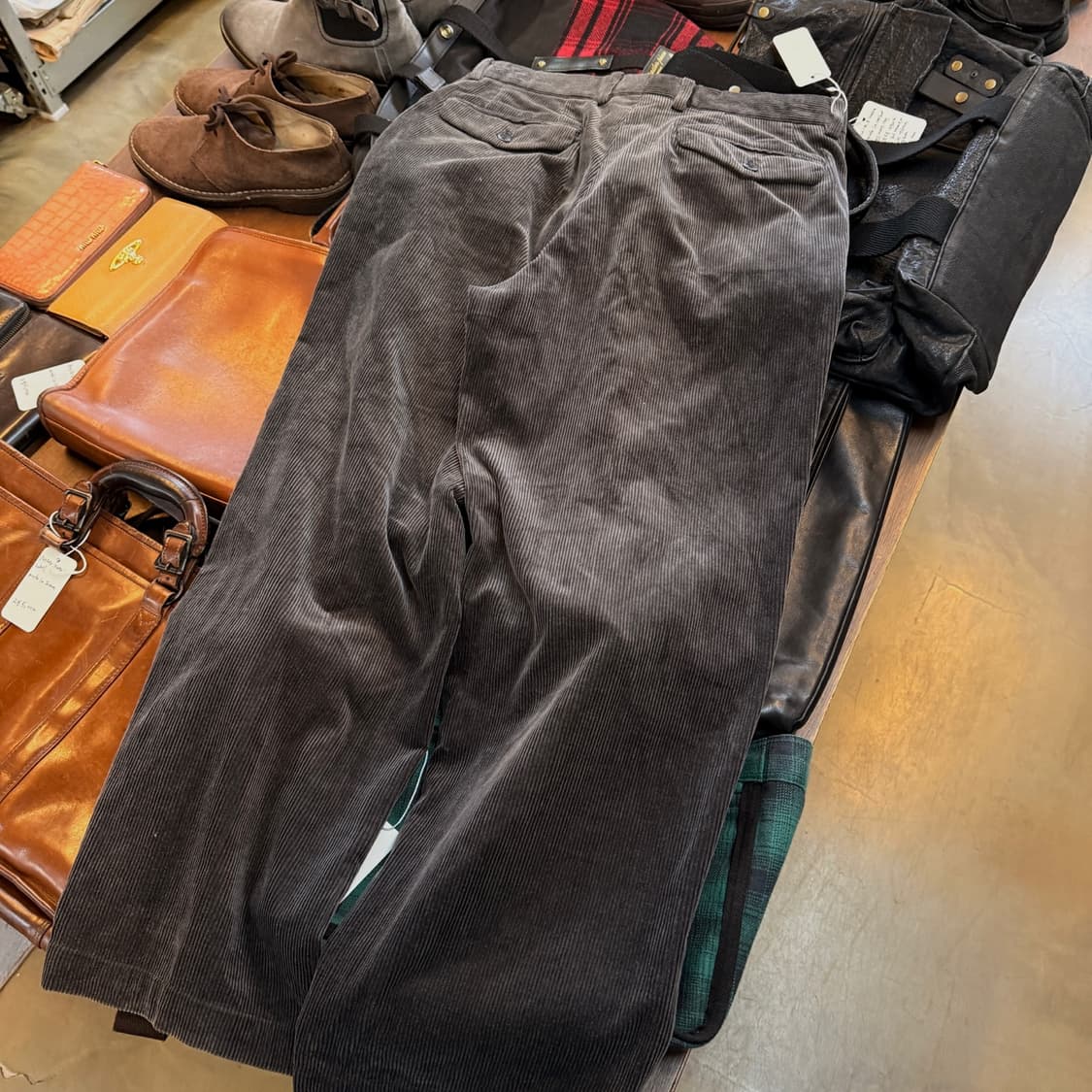 90S 이세이미야케 코튼라벨 차콜 그레이 코듀로이 팬츠 바지 34 상품이미지5