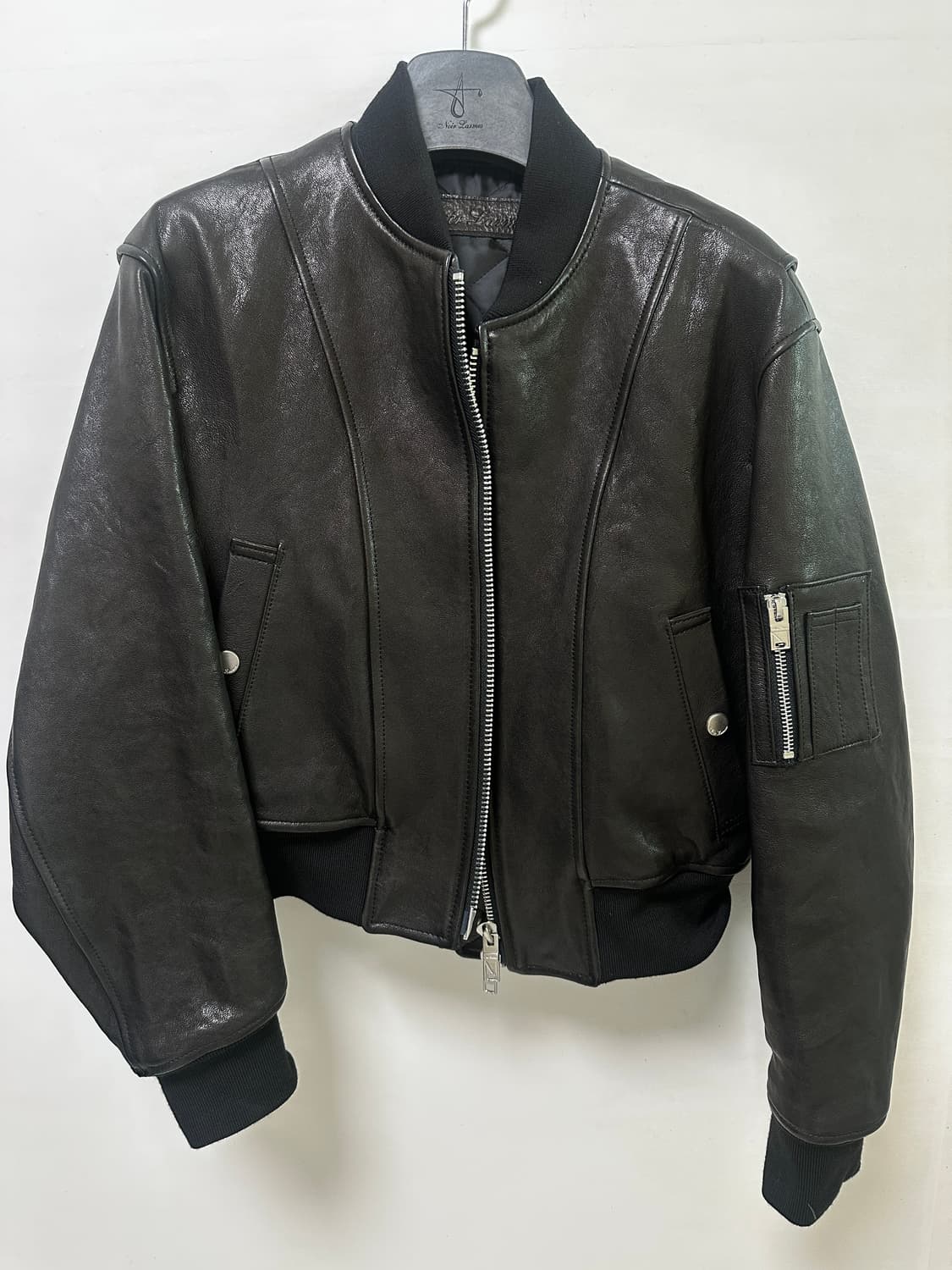 느와르라르메스 스탠다드 MA-1 가죽자켓 블랙 상품이미지1