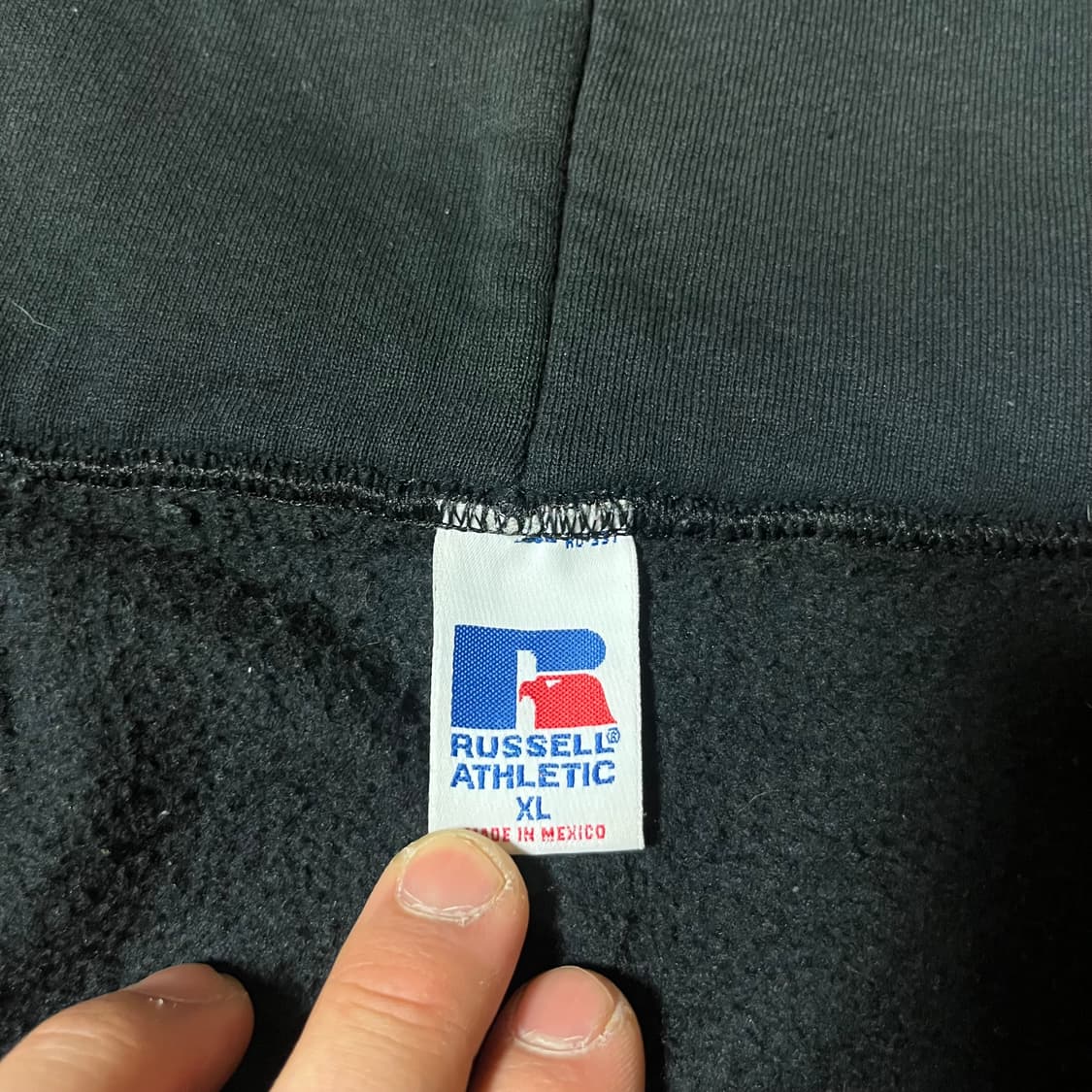 [XL] 90s 빈티지 러셀 후드집업 블랙 상품이미지9