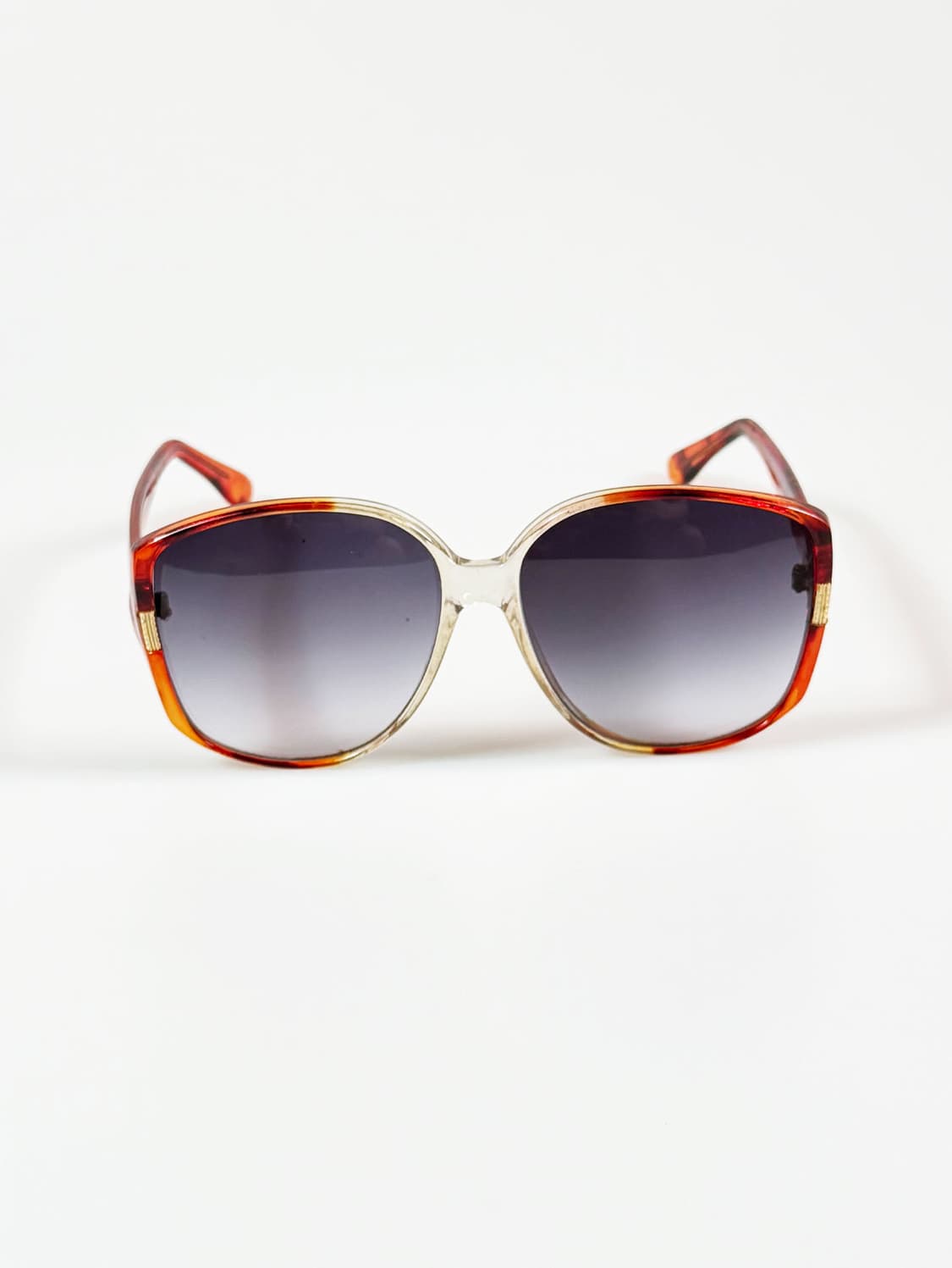 90s 오버사이즈 토터스쉘&클리어 볼드 스퀘어 빈티지 선글라스 상품이미지2