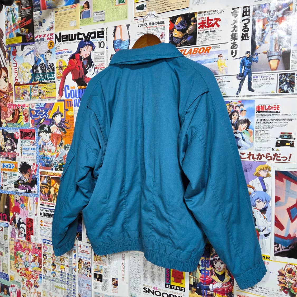 JPN 피콕 블루 누빔 오버핏 코튼 봄버 점퍼 상품이미지5