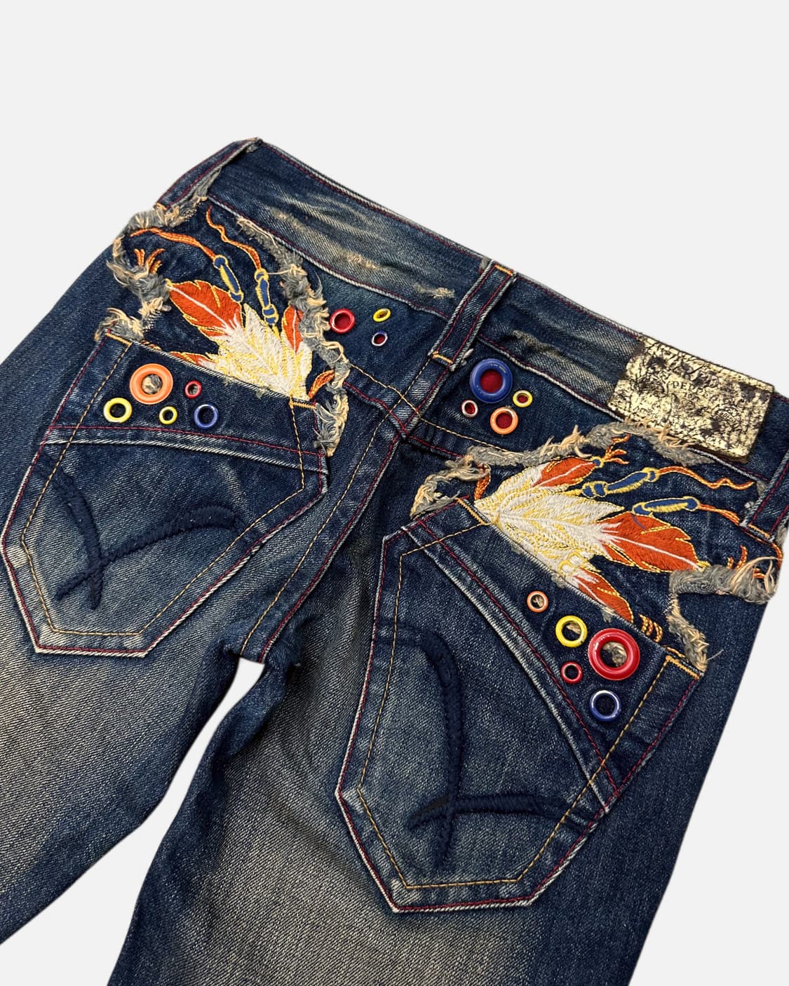 feather embroidery denim shorts 상품이미지5