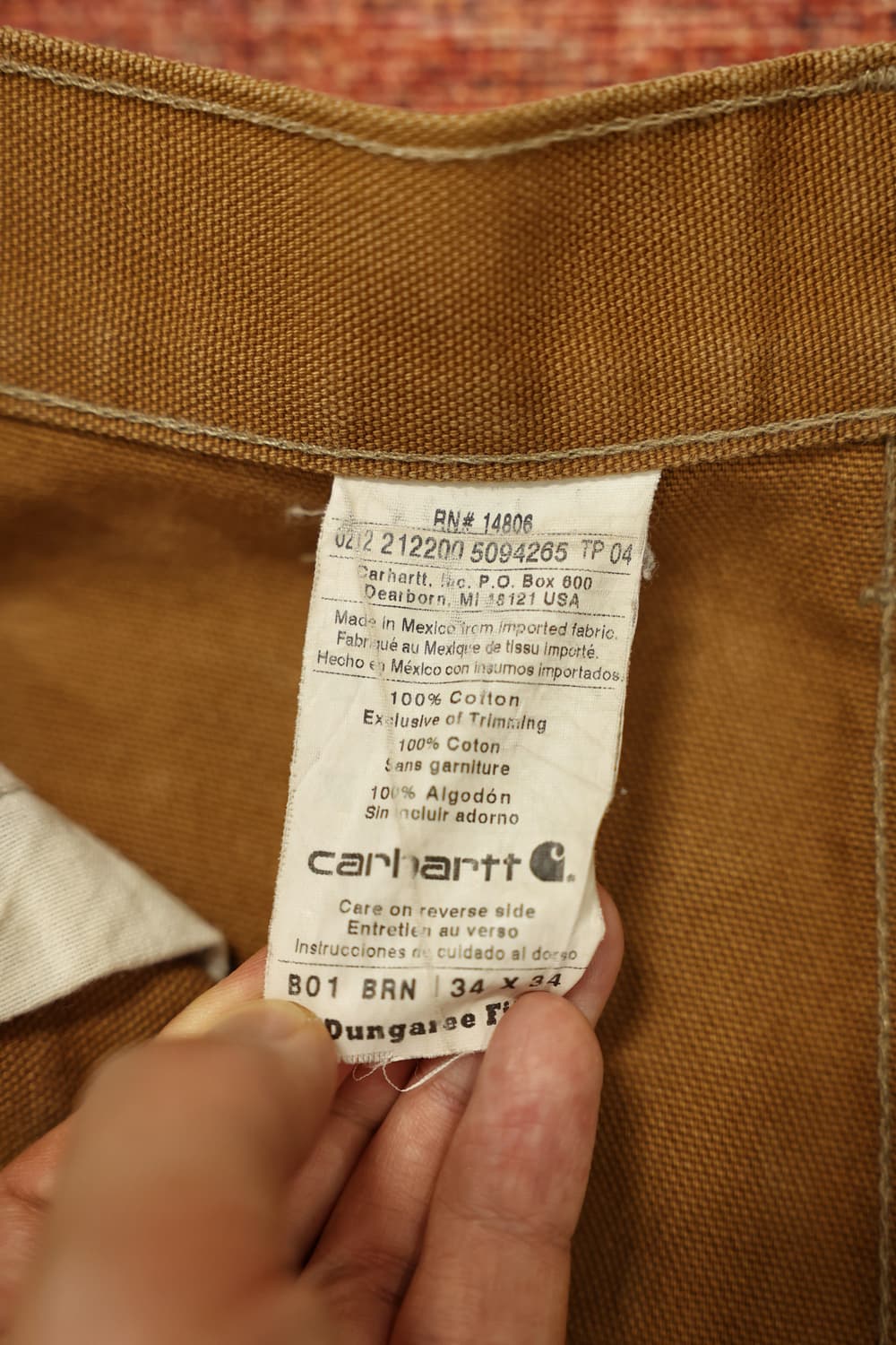 빈티지 칼하트 더블니 브라운 판매 상품이미지7