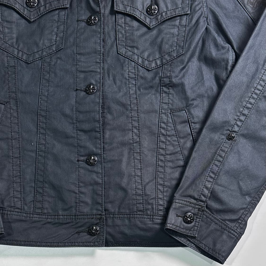 락 리바이벌 왁스드 코튼 스티치 트러커 자켓 상품이미지5