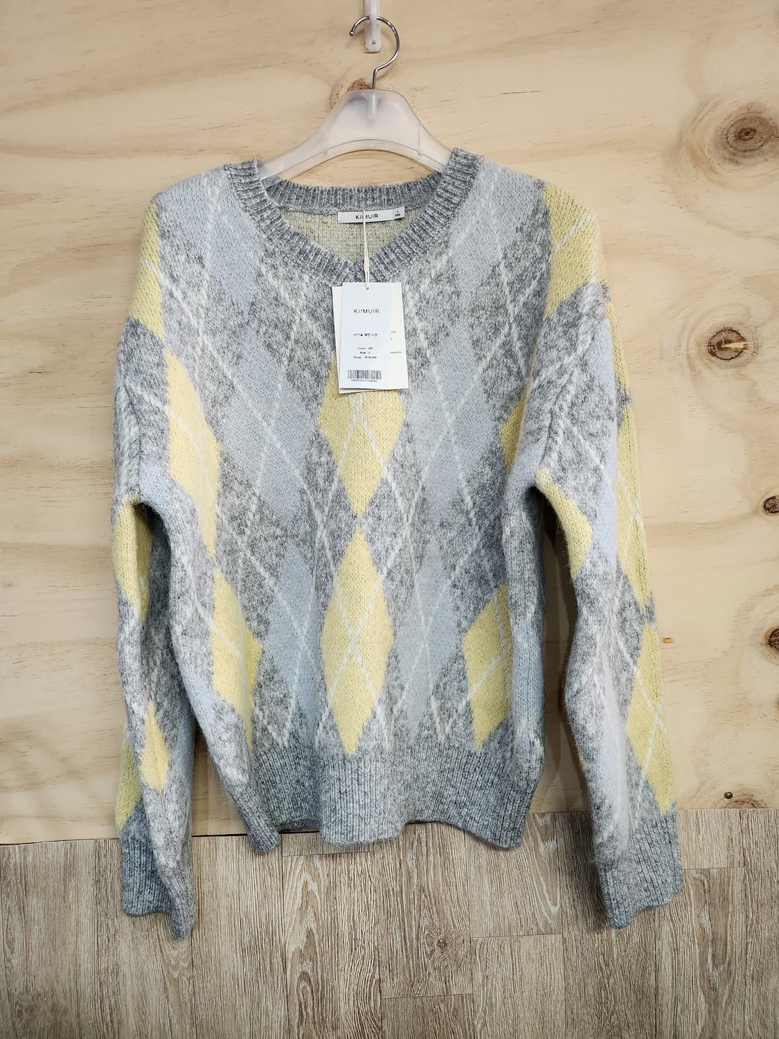 429) 키뮤어 KIMUIR 아가일 니트 스웨터 상품이미지1