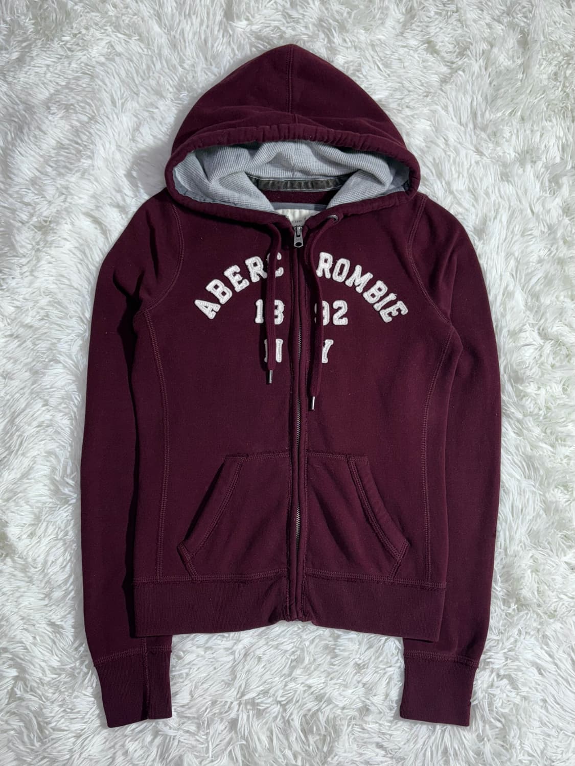 아베크롬비 버건디 빅로고 후드집업  상품이미지3
