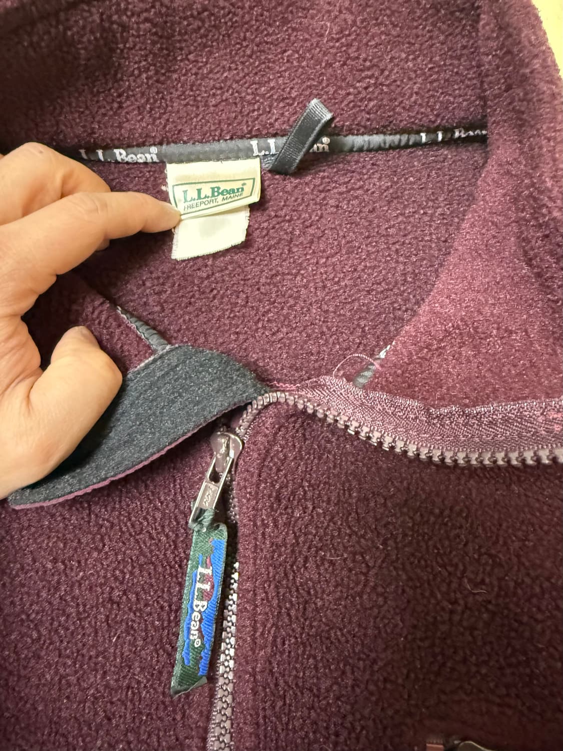 엘엘빈 헤비 플리스 풀오버 버건디 90s 상품이미지2