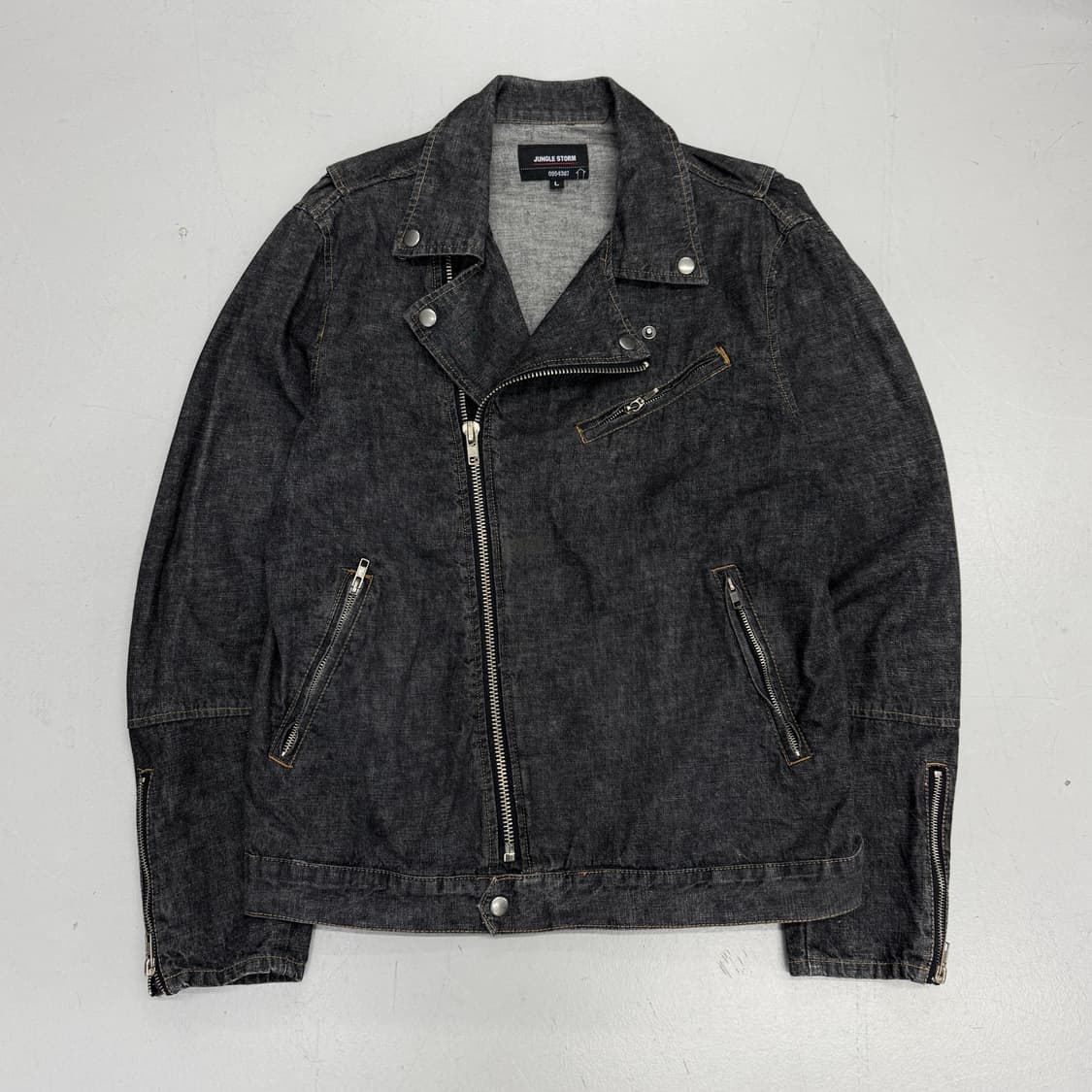 정글스톰 제팬 사선 라이더 바이커 자켓 상품이미지2
