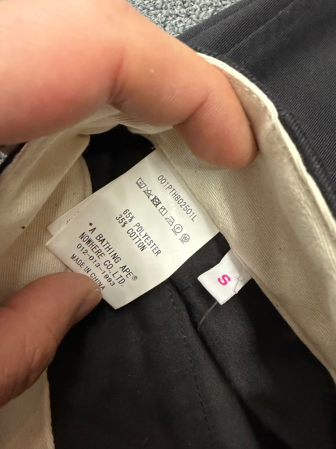 S) 베이프 빈티지 로고 자수 워크팬츠 상품이미지5