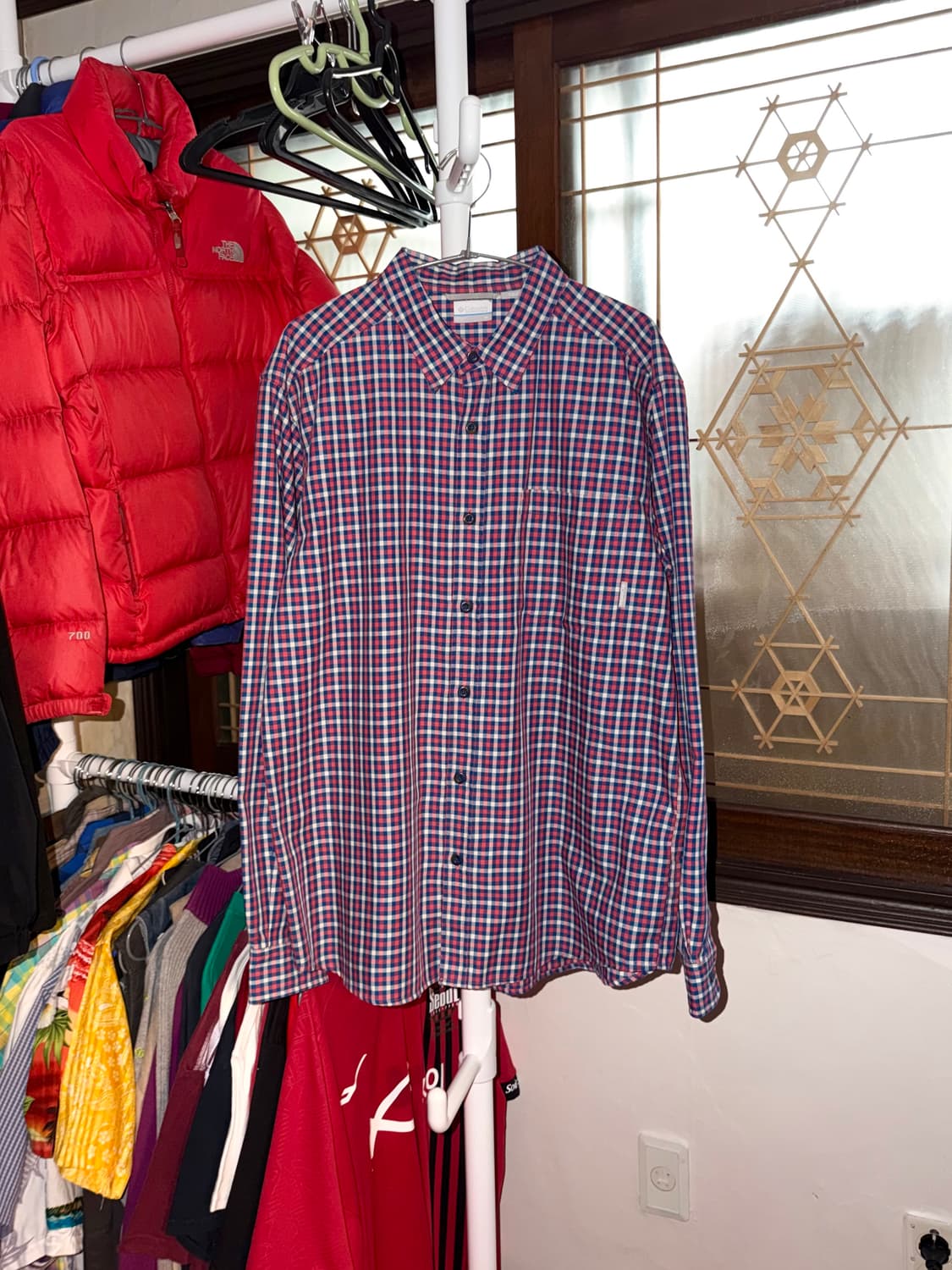 컬럼비아 체크 셔츠 남방 고프코어 상품이미지1