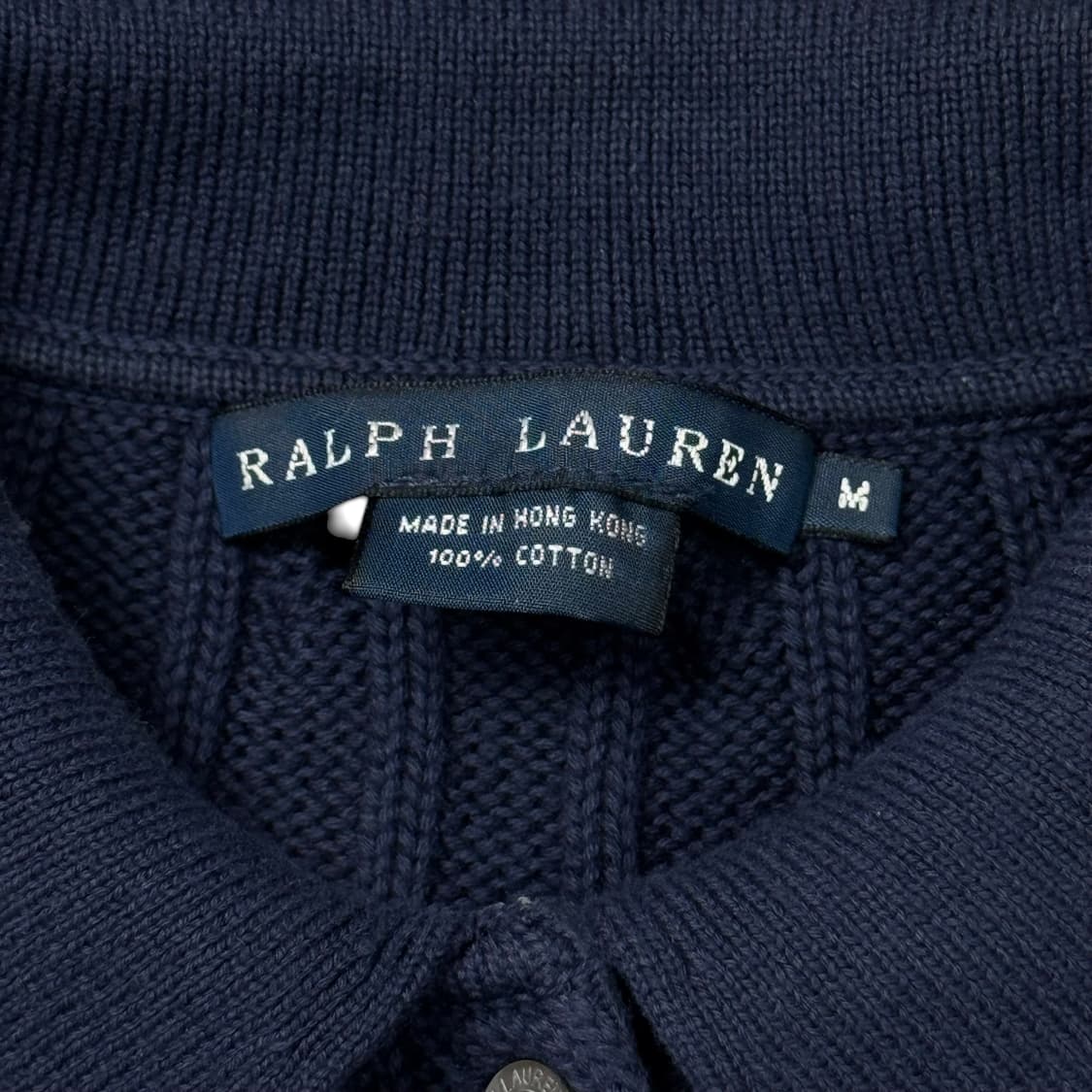 (M) 폴로 랄프로렌 여성 케이블 반팔 니트 네이비 상품이미지4