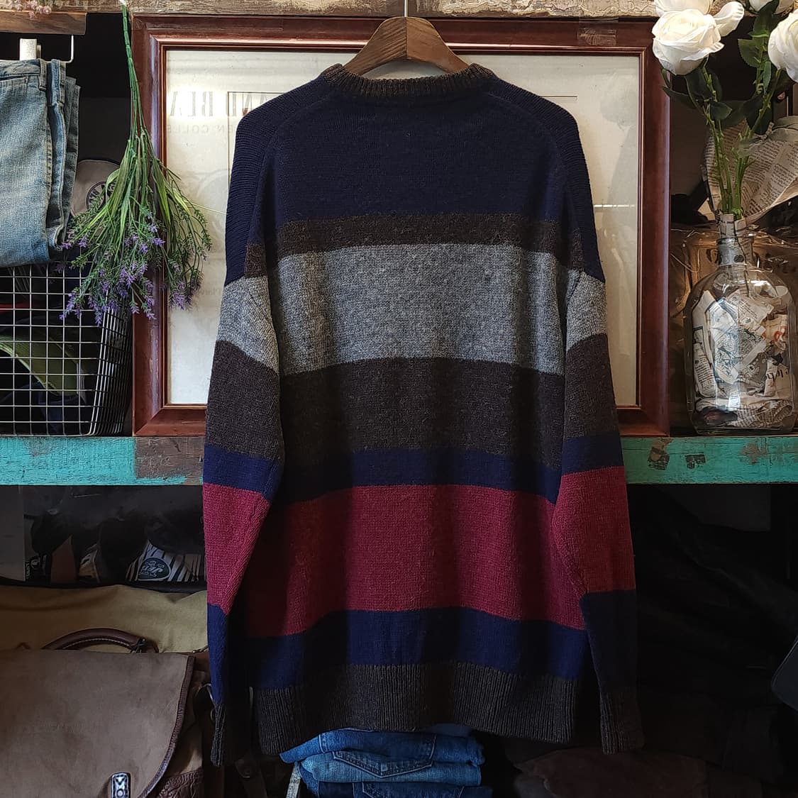 00s 니코앤드 프렌치 컬러블록 스트라이프 니트 스웨터 빈티지 니트 4 상품이미지3