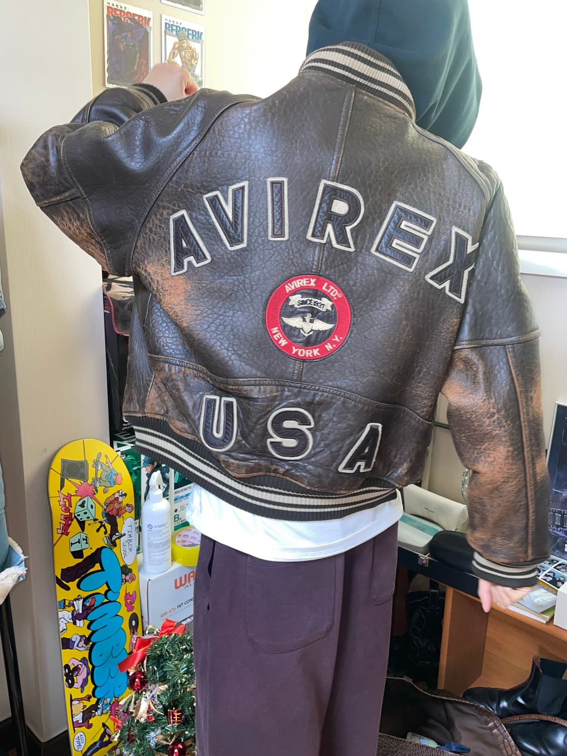 90’s 아비렉스 아이콘 레더자켓 상품이미지1