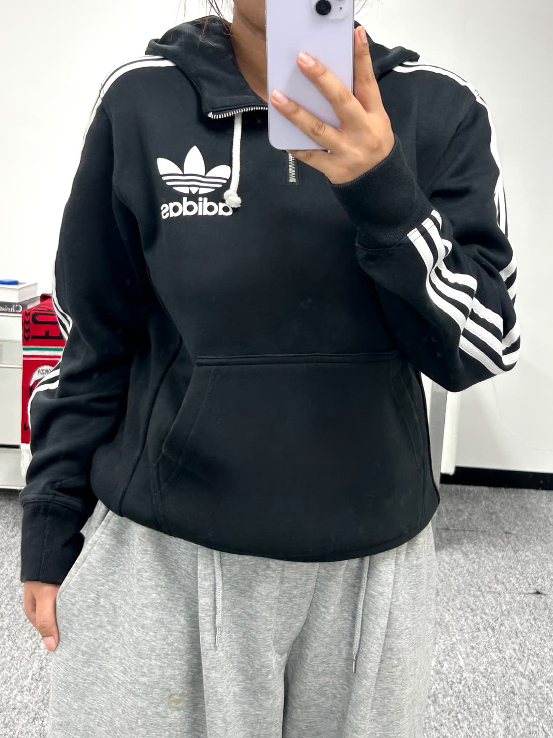 아디다스 테리 후드 반집업 90 상품이미지3