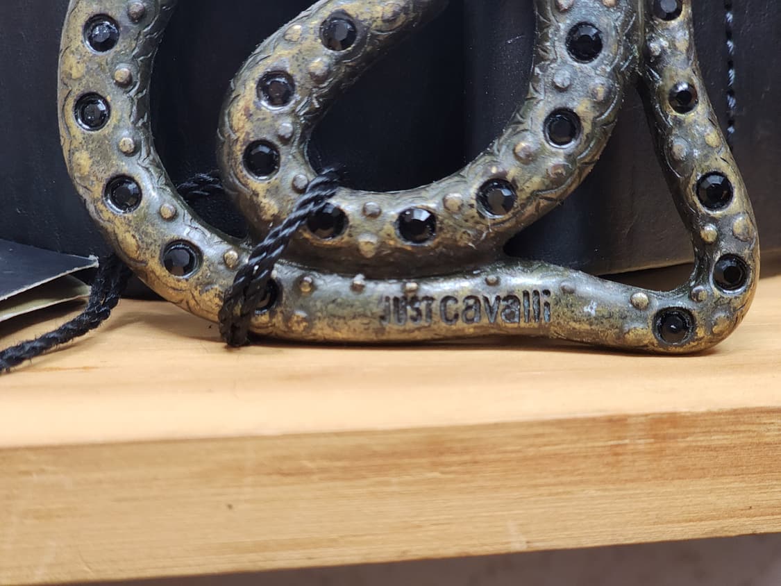 Just Cavalli 뱀 버클 가죽 벨트 90 MADE IN ITALY 상품이미지3